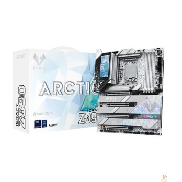 Материнская плата MS-iCraft Z890 ARCTIC (Socket 1851, ATX, 4*DDR5(256Gb), DP/HDMI, 4*SATA3, 4*M.2, 4xPCI-Ex16, 2*Type-C, 9*USB 3.1, LAN 1*5G, BT 5.4, Wi-Fi 7, SPDIF, white, RTL)