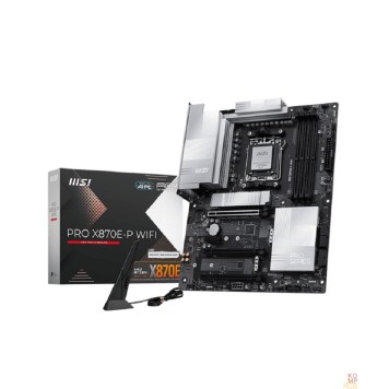 Материнская плата Материнская плата MSI PRO X870E-P WIFI X870E, AM5, 4*DDR5, 3*PCIEx16, 1*PCIEx1, 3*M.2, 2*TypeC, 2*USB3.2Gen2, 6*USB3.2Gen1, 10*USB2.0, 4*SATA3.0, 5G, Type-C(DP), HDMI, ATX, RTL