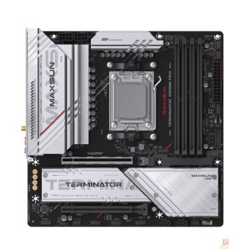 Материнская плата MAXSUN MS-Terminator B850M PRO WIFI (Socket AM5, mATX, 4*DDR5(192Gb), DP/HDMI, 2*SATA3, 3*M.2, 1*PCIEx16/1*PCIEx4, 1* Type-C, 4*USB 2.0, 4*USB 3.2, LAN 1*2.5G, SPDIF, WiFi 6E, RTL)-1