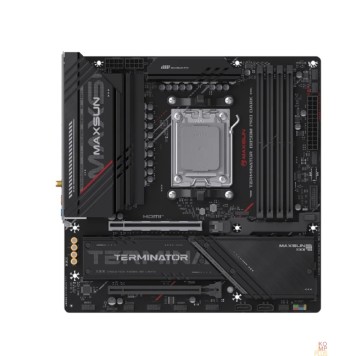 Материнская плата MAXSUN MS-Terminator B850M PRO DARK WIFI (Socket AM5, mATX, 4*DDR5(192Gb), DP/HDMI, 2*SATA3, 3*M.2, 1*PCIEx16/1*PCIEx4, 1* Type-C, 4*USB 2.0, 4*USB 3.2, LAN 1*2.5G, SPDIF, WiFi 6E,  RTL)-1
