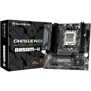 Материнская плата MAXSUN MS-Challenger B850M-K (Socket AM5, mATX, 2*DDR5(96Gb), HDMI, 2*SATA3, 1*M.2, 1*PCIEx16/1*PCIEx1, 2*USB2.0, 4*USB 3.0,  LAN 1*1G, RTL)