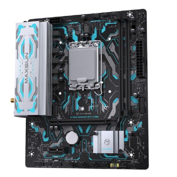 Материнская плата MAXSUN MS-B760M GAMING WIFI GANK V2 (Socket 1700, mATX, 2*DDR5, VGA/HDMI, 3*SATA3, 1*M.2, 1xPCI-E x16 /1xPCI-E x4, 4*USB 2.0, 2*USB 3.2 GEN 2, LAN 1*1G,  Bluetooth,  Wi-Fi 802.11ax, RTL)-2