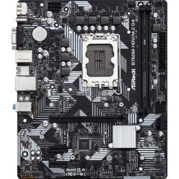 Материнская плата Asrock B760M-HDV/M.2 D4 RTL  LGA1700, 2xDDR4, 4xSATA, RAID M.2 VGA HDMI DP mATX