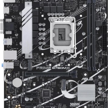 Материнская плата ASUS PRIME B760M-K (Socket 1700, mATX, 2xDDR5(96GB), VGA/HDMI 2.1, 1xPCIe 4.0x16/2xPCIe 4.0, 1xLAN (2.5GbE), 4xSATA 6Gb/s, 2xM.2, 4xUSB 3.2, 2xUSB 2.0, 1xPS/2)-1