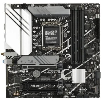Материнская плата ASUS PRIME B760M-A WIFI (Socket 1700, mATX, 4xDDR5(128GB), 2xHDMI 2.1/DP, 3xPCIe 4.0x16, 1xLAN (2.5GbE), Wi-Fi, BT, 4xSATA 6Gb/s, 2xM.2, 2xUSB 3.2, 4xUSB 2.0, 1xPS/2)(90MB1EL0-M1EAY0)