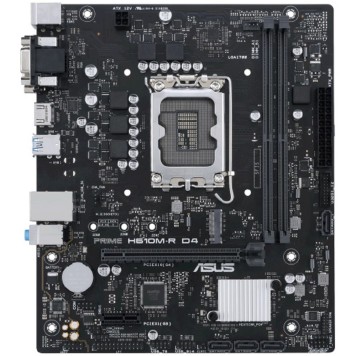 Материнская плата ASUS PRIME H610M-R D4-SI (Socket 1700, mATX, 2xDDR4(64GB), VGA/DVI-D/HDMI 2.1, 1xPCIe 4.0x16/1xPCIe 3.0, 1xLAN, 4xSATA 6Gb/s, 1xM.2, 2xUSB 3.2, 2xUSB 2.0, 2xPS/2)-1