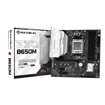 Материнская плата MAXSUN MS-Terminator B650M (Socket AM5, mATX, 4*DDR5(192Gb), DP/HDMI, 4*SATA3, 2*M.2, 1*PCIEx16/1*PCIEx4/1*PCIEx1, 2*USB 2.0, 4*USB 3.2, LAN 1*2.5G, RTL)