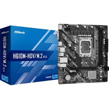 Материнская плата ASROCK H610M-HDV/M.2 R2.0, LGA 1700, Intel H610, mATX, Ret