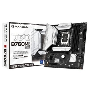 Материнская плата MAXSUN MS-Terminator B760M D4 WIFI6E V2 (Socket 1700, mATX, 4*DDR4(128b), DP/HDMI, 4*SATA3, 3*M.2, 1xPCI-E x16 /1xPCI-E x4, 6*USB 2.0, 2*USB 3.2 GEN2, LAN 1*2.5G,  Bluetooth,  Wi-Fi 802.11ax, RTL)