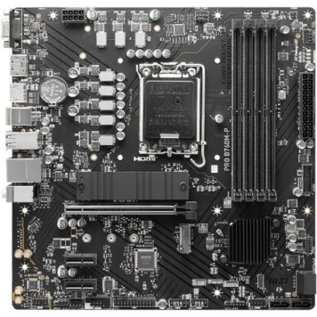 Материнская плата MSI PRO B760M-P LGA1700, 4xDDR5, 1PCI-Ex16, 2PCI-Ex1,2M.2,4SATA3,1USB3.2 Gen2