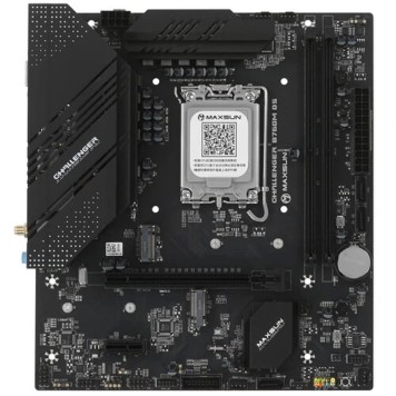 Материнская плата MAXSUN MS-Challenger B760M D5 WIFI V1/V2 (Socket 1700, mATX, 2*DDR5, VGA/HDMI, 3*SATA3, 2*M.2, 1*PCIEx16/1*PCIEx1, 2*USB2.0, 4*USB 3.2, LAN 1*1G, Bluetooth,  Wi-Fi 802.11ax,  RTL)-1
