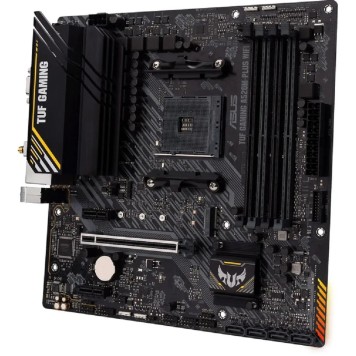 Материнская плата ASUS TUF GAMING A520M-PLUS WIFI (Socket AM4, mATX, 2xDDR4(128GB),  DP/VGA/HDMI, 1xPCIe 3.0x16/2xPCIe x1, 1xLAN, 4xSATA 6Gb/s, 1xM.2, BT, Wi-Fi ac, 4xUSB 3.2, 2xUSB 2.0, 1xPS/2)			-2