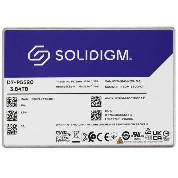 накопитель SSD 3.84TB Solidigm D7-P5520 (SSDPF2KX038T11Z)