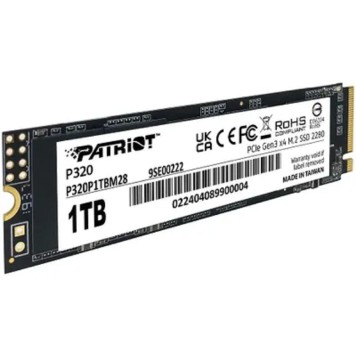 носитель информации SSD Patriot PCIe 3.0 x4 1TB P320P1TBM28 P320 M.2 2280-2
