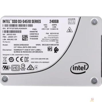 накопитель Intel SSD 240Gb S4510 серия SSDSC2KB240G8(01) {SATA3.0, 3D2, TLC, 2.5
