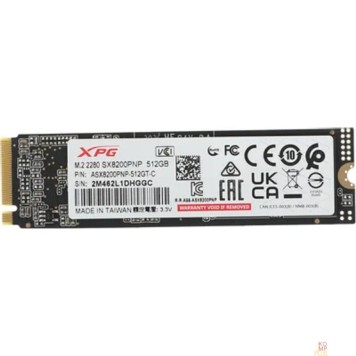 накопитель A-DATA SSD 512GB SX8200 Pro ASX8200PNP-512GT-C Gen3x4 with NVMe-2