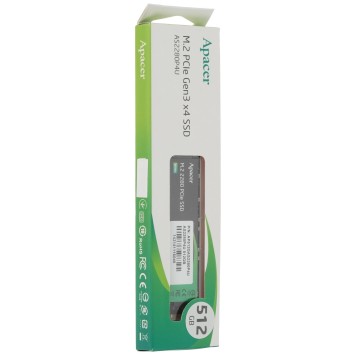 накопитель M.2 2280 512GB Apacer AS2280P4U Client SSD AP512GAS2280P4U-1 PCIe Gen3x4 with NVMe-2