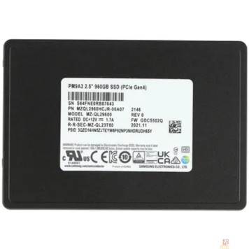 накопитель Samsung SSD 960Gb PM9A3 NVMe/PCIE 3.1 x4, MZQL2960HCJR-00A07-1