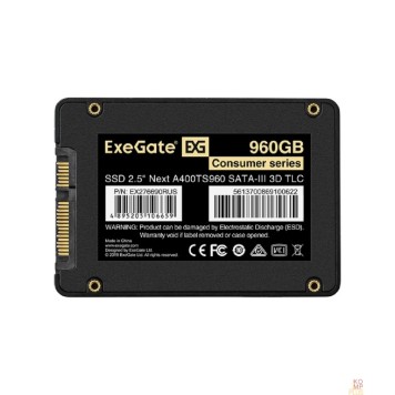 носитель информации Exegate SSD 960GB ExeGate Next A400TS960 EX276690RUS(SATA-III, 3D TLC)-1