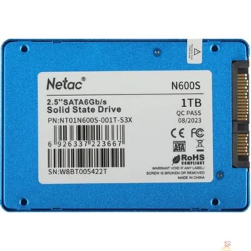 носитель информации Накопитель SSD Netac SATA III 1Tb NT01N600S-001T-S3X N600S 2.5