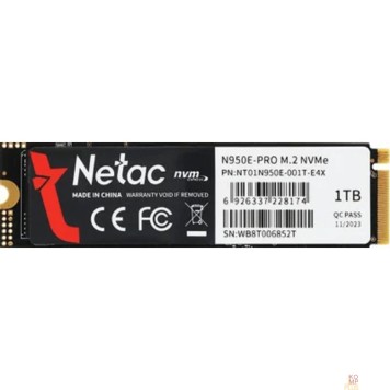 носитель информации Накопитель SSD Netac PCI-E 3.0 1Tb NT01N950E-001T-E4X N950E Pro M.2 2280-2