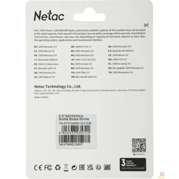 носитель информации Накопитель SSD Netac SATA III 512Gb SA500 2.5