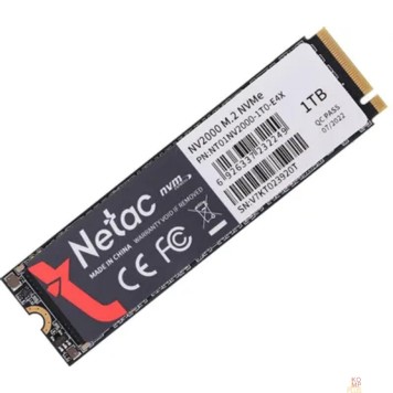 носитель информации SSD Netac NV2000 PCIe 3 x4 M.2 2280 NVMe 3D NAND SSD 1TB NT01NV2000-1T0-E4X-1