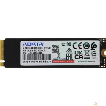 накопитель ADATA SSD LEGEND 800, 500GB, M.2(22x80mm), NVMe 1.4, PCIe 4.0 x4, ALEG-800-500GCS-1