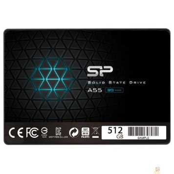 накопитель Silicon Power SSD 512Gb A55 SP512GBSS3A55S25 {SATA3.0, 7mm}
