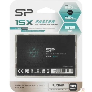 накопитель Silicon Power SSD 512Gb A55 SP512GBSS3A55S25 {SATA3.0, 7mm}-1