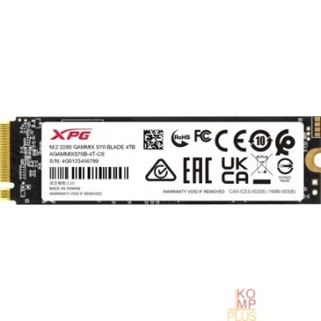 накопитель A-DATA SSD XPG 4 ТБ GAMMIX S70 BLADE  PCIe 4.0 x4 AGAMMIXS70B-4T-CS