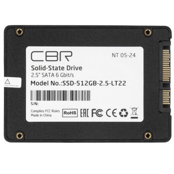 накопитель CBR SSD-512GB-2.5-LT22, Внутренний SSD-накопитель, серия 