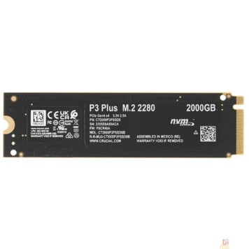 накопитель Накопитель SSD M.2 2280 Crucial CT2000P3PSSD8 P3 Plus 2TB PCIe Gen 4 x4 NVME 5000/4200MB/s TBW 440-1