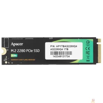 накопитель SSD Apacer M.2 2280 1TB AS2280Q4L Client SSD AP1TBAS2280Q4L-1 PCI-E 4.0 4x, 3600/3000, 3D NAND