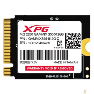 накопитель SSD ADATA M.2 2230 512GB XPG GAMMIX S55 PCIe Gen4x4 with NVMe SGAMMIXS55-512G-C