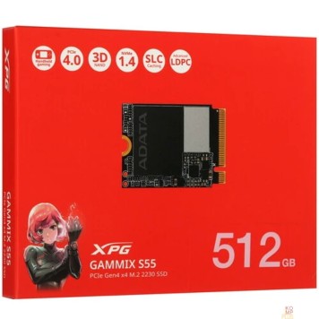 накопитель ADATA SSD 512GB XPG GAMMIX S55 PCIe Gen4x4 with NVMe SGAMMIXS55-512G-C-2