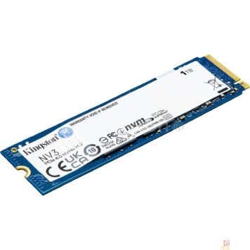 накопитель Kingston SSD NV3, 1000GB, M.2(22x80mm), NVMe, PCIe 4.0 x4, 3D TLC SNV3S/1000G-1