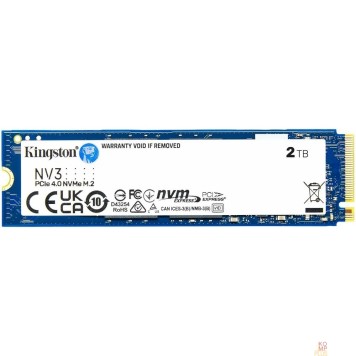 накопитель Kingston SSD NV3, 2000GB, M.2(22x80mm), NVMe, PCIe 4.0 x4, 3D TLC SNV3S/2000G