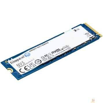 накопитель Kingston SSD NV3, 2000GB, M.2(22x80mm), NVMe, PCIe 4.0 x4, 3D TLC SNV3S/2000G-1