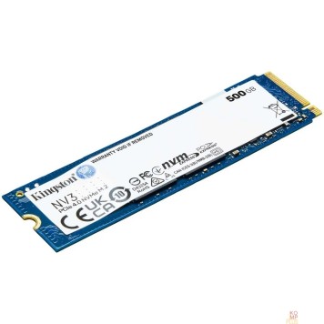 накопитель Kingston SSD NV3, 500GB, M.2(22x80mm), NVMe, PCIe 4.0 x4, 3D TLC SNV3S/500G-1