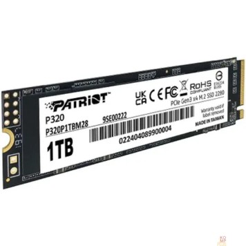 носитель информации SSD Patriot PCIe 3.0 x4 1TB P320P1TBM28 P320 M.2 2280-2