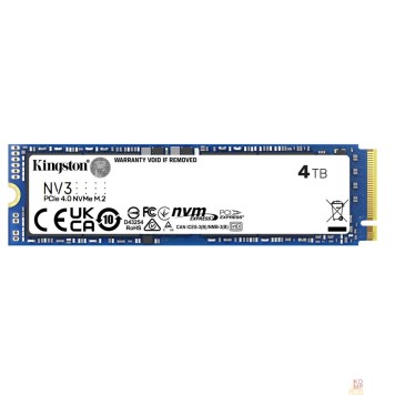 накопитель Kingston SSD NV3, 4000GB, M.2(22x80mm), NVMe, PCIe 4.0 x4, SNV3S/4000G