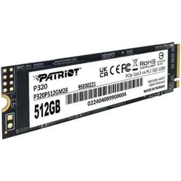 носитель информации SSD Patriot PCIe 3.0 x4 512GB P320P512GM28 P320 M.2 2280-2