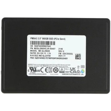 накопитель Samsung SSD 960Gb PM9A3 NVMe/PCIE 3.1 x4, MZQL2960HCJR-00A07