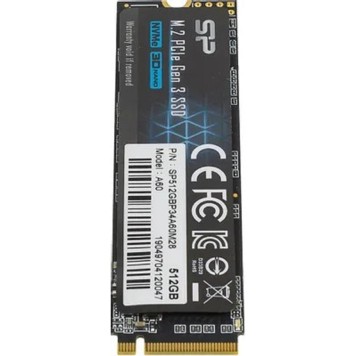 накопитель Silicon Power SSD 512Gb A60 SP512GBP34A60M28, M.2 2280, PCI-E x4, NVMe-2