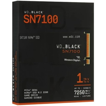 накопитель WD SSD Black SN7100, 1TB, M.2(22x80mm), NVMe, PCIe 4.0 x4, TLC, WDS100T4X0E-2