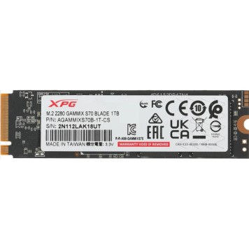 накопитель A-DATA SSD 1TB, M.2 2280 AGAMMIXS70B-1T-CS PCIe 4.0 x4-1