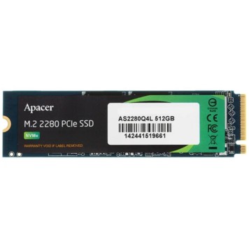 накопитель SSD Apacer M.2 2280 512GB AS2280Q4L Client SSD AP512GAS2280Q4L-1 3600/3000,  PCIe Gen4 x4, 3D NAND