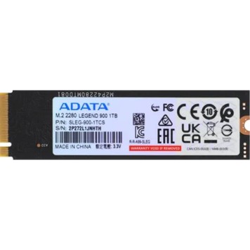 накопитель A-DATA SSD 1TB LEGEND 900,M.2(22x80mm), NVMe 1.4, PCIe 4.0 x4, 3D NAND, (SLEG-900-1TCS)-1