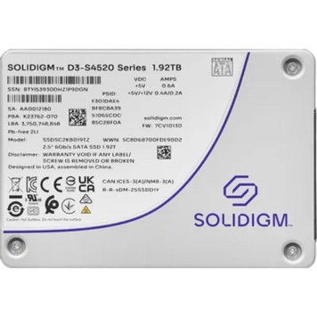 накопитель Solidigm SSDSC2KB019TZ1Z Solidigm SSD D3-S4520 Series, 1920GB, 2.5